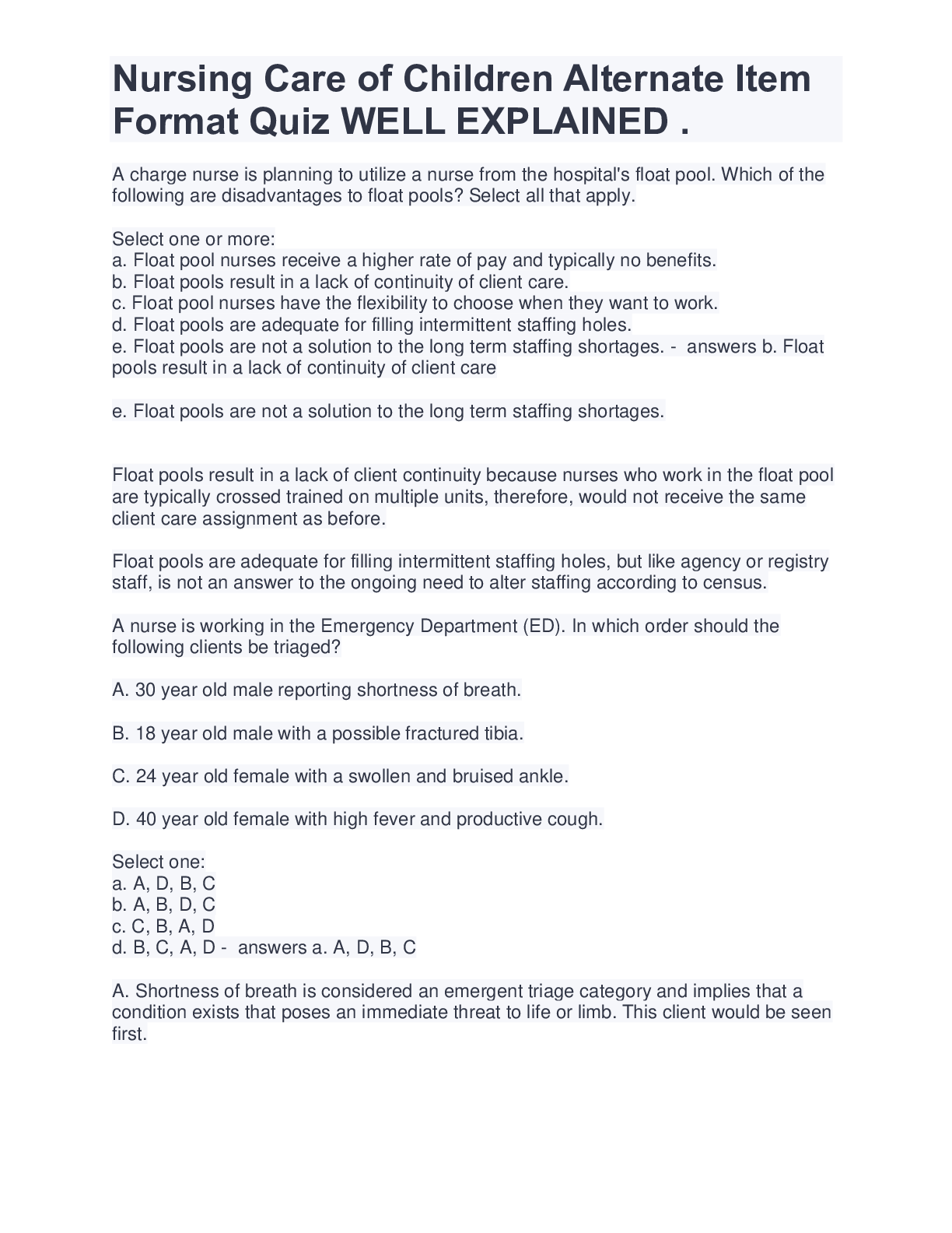 Preview image for Nursing Care of Children Health promotion and Maintenance 2022 GRADED .